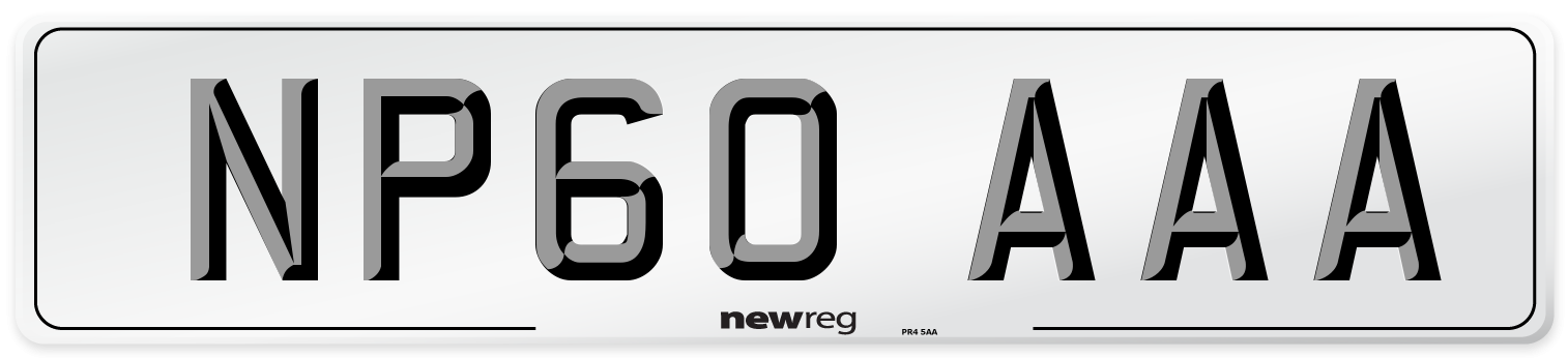 NP60 AAA Number Plate from New Reg